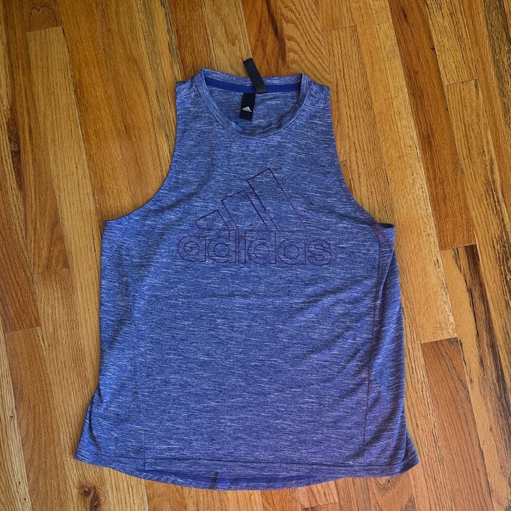 Adidas Heathered Blue Sleeveless Top